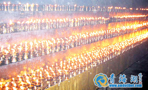 同德石藏寺为四川震灾区供奉2100盏酥油灯祈福超度